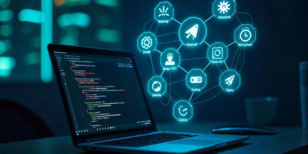 Cybersecurity researcher reviewing top free tools for 2025: Wireshark, Metasploit, Nmap, Snort, OpenVAS, Burp Suite CE, OWASP ZAP, Volatility, ClamAV, Autopsy