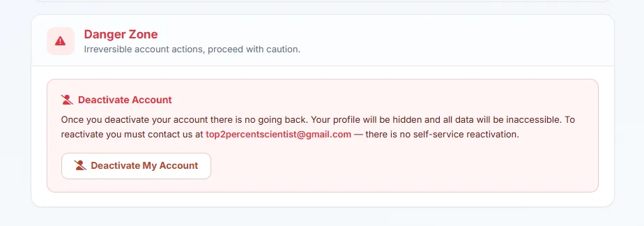 How to deactivate your TOPSCINET account