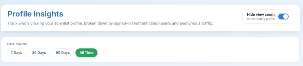 How to hide view counts on your Top 2% Scientists profile